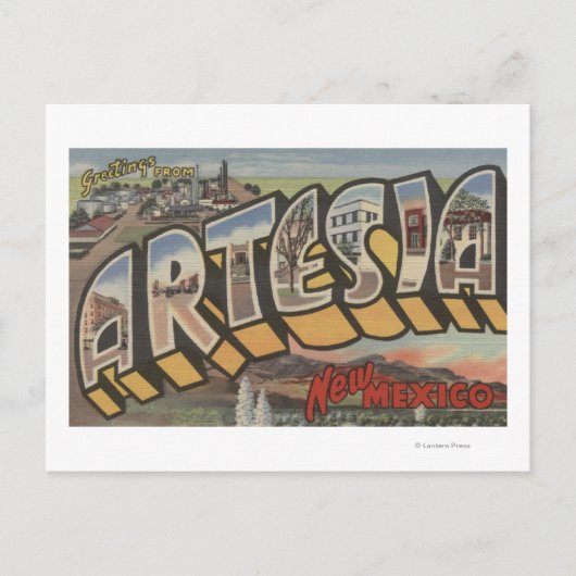 Artesia, New Mexico - grote lettertjes Briefkaart (Voorkant)