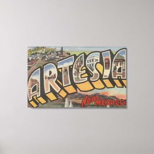 Artesia, New Mexico - grote lettertjes Canvas Afdruk (Voorkant)