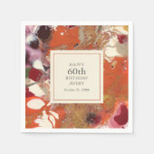 Artful Abstract Boho Kleurrijke 60ste Verjaardagsf Servet (Voorkant)