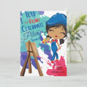 Artful Birthday Invitation Kaart (Staand voorkant)