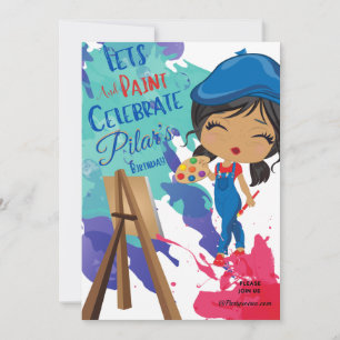 Artful Birthday Invitation Kaart