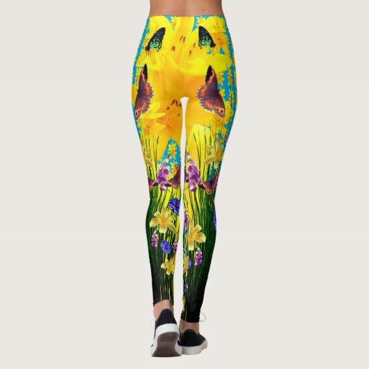 Artful Butterfly Springtime Bloemen Leggings (Achterkant)