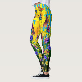 Artful Butterfly Springtime Bloemen Leggings
