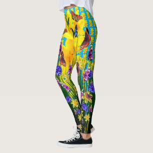 Artful Butterfly Springtime Bloemen Leggings