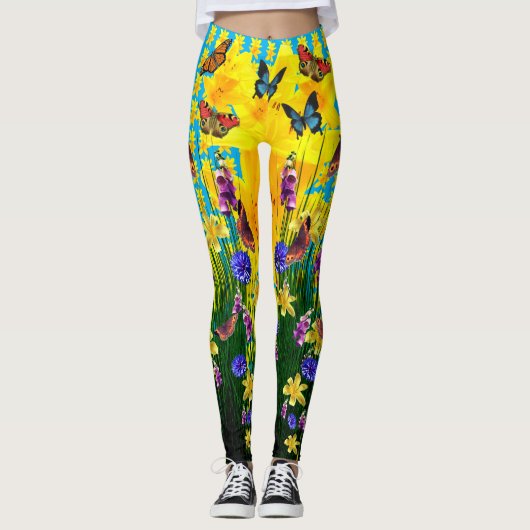 Artful Butterfly Springtime Bloemen Leggings (Voorkant)