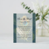 Artful Detail Peacock Feather Save the Date Aankondigingskaart (Staand voorkant)