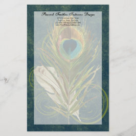 Artful Detail Peacock Feather Stationery Briefpapier