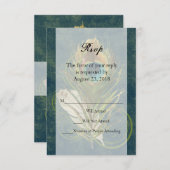 Artful Detail Peacock Feather Wedding Kleine RSVP (Voorkant / Achterkant)