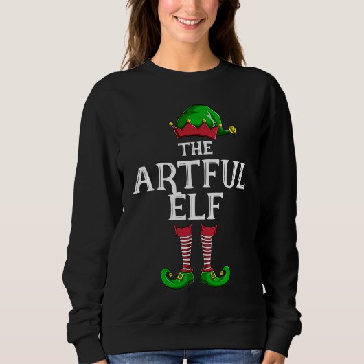 Artful Elf Family Matching Christmas Group   PJ Trui (Voorkant)