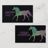 Artful Horse in Paarse op zwarte achtergrond Visitekaartje (Voorkant / Achterkant)