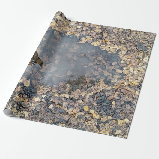 Artful Leafy Herfst Reflection Kitchen Towel Cadeaupapier (Uitgerold)