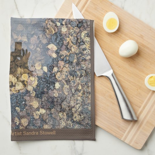 Artful Leafy Herfst Reflection Theedoek (Quarter Fold)