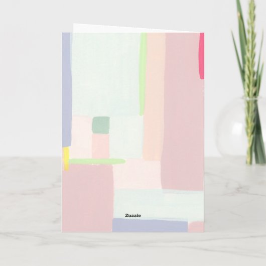 Artful Pastel Merry Kerstfeestdag groet Feestdagen Kaart (Achterkant)