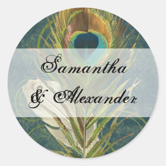 Artful Peacock Feather Envelope Seals of Stickers (Voorkant)