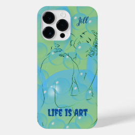 Artful trendy paar geluk iPhone 14 pro max hoesje