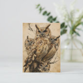 Artful Uilen  Briefkaart (Staand voorkant)