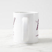 Artfull Monogrammed Burgundy Letter M White Grote Koffiekop (Achterkant)