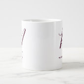 Artfull Monogrammed Burgundy Letter M White Grote Koffiekop (Voorkant)