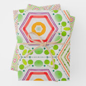 Artgul hexagon waterverf inpakpapier vel (In situ)