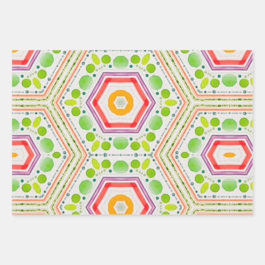 Artgul hexagon waterverf inpakpapier vel (Voorkant)