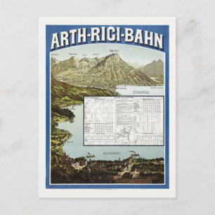 Arth Rigi Bahn Swiss Vintage Poster 1892 Briefkaart