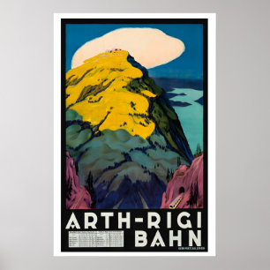 Arth Rigi-spoorweg Zwitserland Vintage Reizen Poster