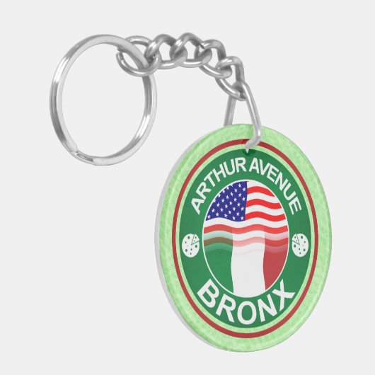 Arthur Ave Bronx American Keyringen Sleutelhanger (Voorkant Links)