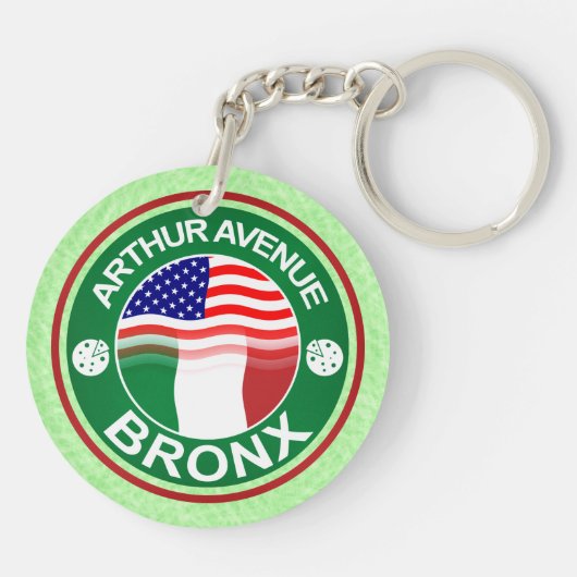 Arthur Ave Bronx American Keyringen Sleutelhanger (Achterkant)