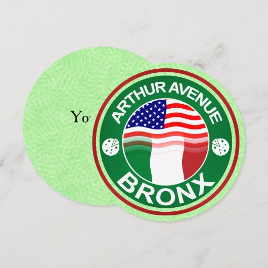 Arthur Ave Bronx Italiaans Amerikaans Uitnodiginge Kaart (Voorkant / Achterkant)