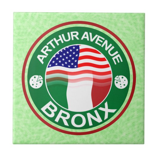 Arthur Ave Bronx Italiaans-Amerikaanse Tegel Tegeltje (Voorkant)