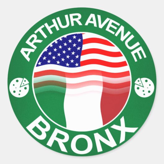Arthur Ave Bronx Italiaans Ronde Sticker (Voorkant)