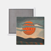 Arthur Dove schilderij, Red Sun, Magneet (Voorkant / Achterkant)