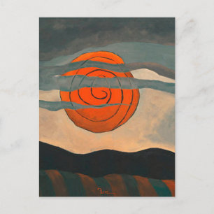 Arthur Dove schilderij, Rode Zon, Briefkaart