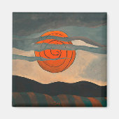 Arthur Dove schilderij, Rode Zon, Magneet (Voorkant)