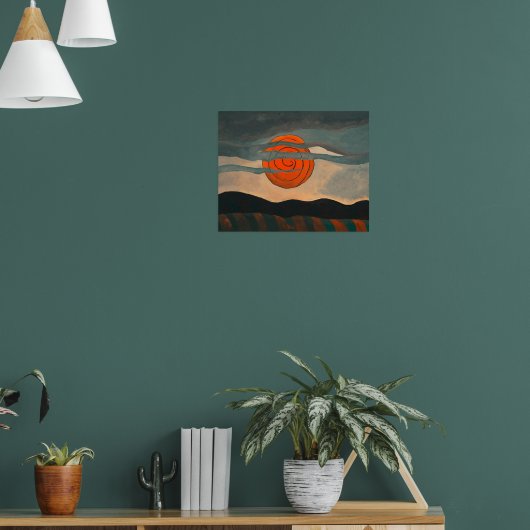 Arthur Dove schilderij, Rode Zon, Poster (Woonkamer 1)