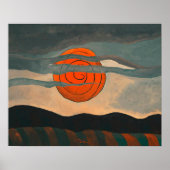 Arthur Dove schilderij, Rode Zon, Poster (Voorkant)