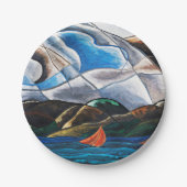 Arthur Dove, Wolken en Water Papieren Bordje (Voorkant)