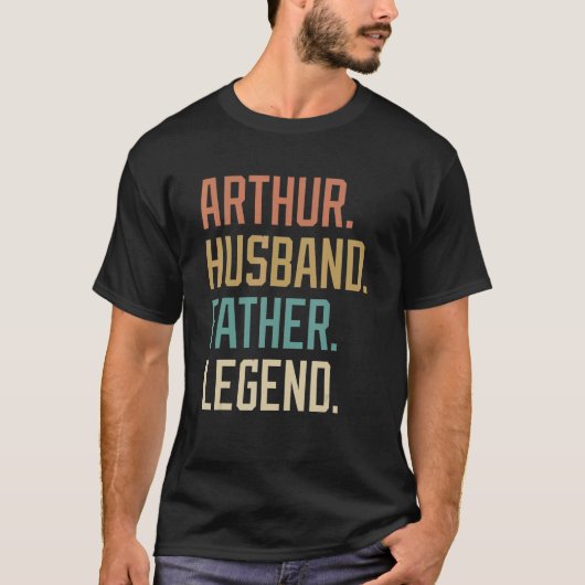 Arthur Echtgenoot Vader Legend Vaderdag Retro T-shirt (Voorkant)