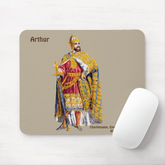 ARTHUR ~ Emperor Charlemagne ~ Personalized ~ Muismat (Met muis)