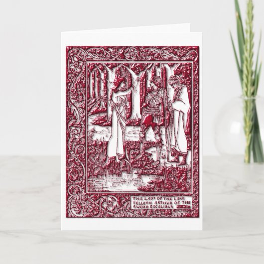 Arthur en de Dame van het Wenskaart van het Meer Kaart (Voorkant)