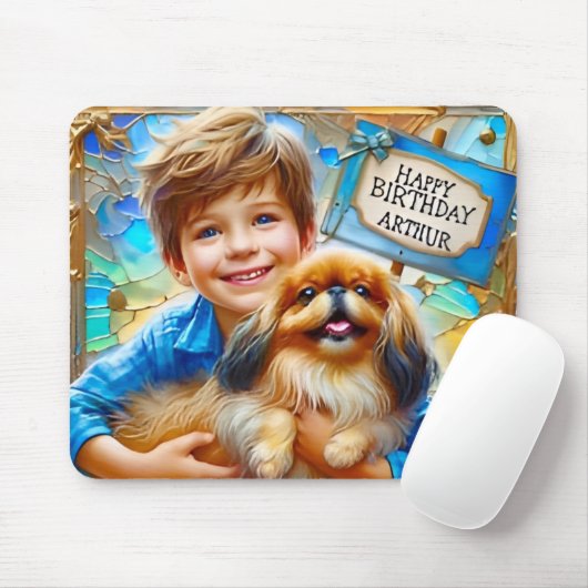ARTHUR ~ En zijn hond ~ Mousepad Muismat (Met muis)