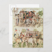 Arthur en zijn ridders die op de briefkaart (Voorkant / Achterkant)