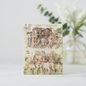 Arthur en zijn ridders die op de briefkaart (Staand voorkant)