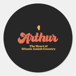 Arthur Hart van Illinois Amish Country Retro op de Ronde Sticker