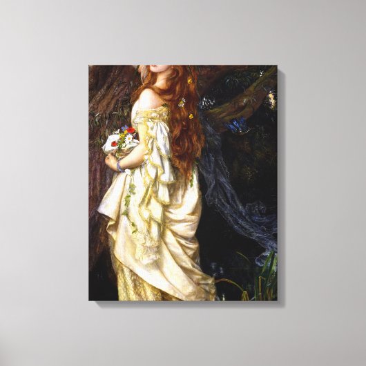 ARTHUR HUGHES - OPHELIA - C.1863 - Pre-Raphaeliete Canvas Afdruk (Voorkant)