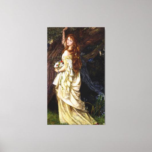 ARTHUR HUGHES - OPHELIA - C.1863 - Pre-Raphaeliete Canvas Afdruk (Voorkant)