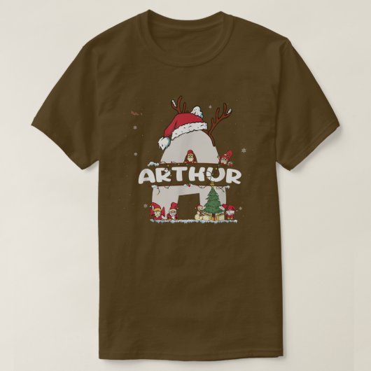 Arthur Kerstmis met Arthur Name voor grappige Kers T-shirt (Design voorkant)
