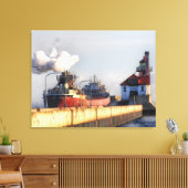 Arthur M Anderson-schip op Lake Superior Canvas Afdruk (Insitu (Woonkamer))