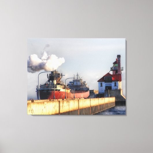 Arthur M Anderson-schip op Lake Superior Canvas Afdruk (Voorkant)