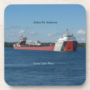 Arthur M. Anderson set van 6 harde plastic onderze Onderzetter